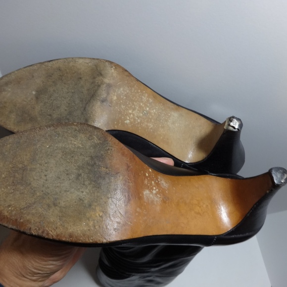 NEIMAN MARCUS Black High Heeled Boots Size 9 - Picture 5 of 8